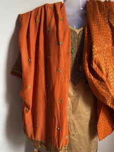 Embroidered Beige Kurti Set Of 2