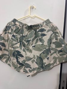 Beach Leafy Loose Fit Shorts, Waist- 30