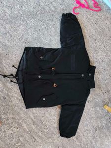Black Hooded Winter Parka
