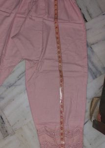 Peach Pink  Straght Kurta Pants Duppata