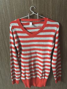 Striped V-Neck Sweater