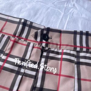 Burberry Print Brown Kpop Pleat Mini Tennis Skirt
