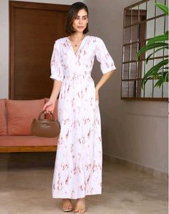 Shein Elegant Floral Print Maxi Dress