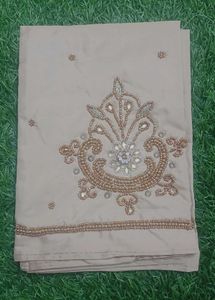 lite gold color aari blouse