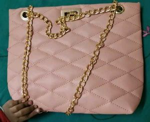 Quilted Chain Strap Bag (White,Pink,Black)