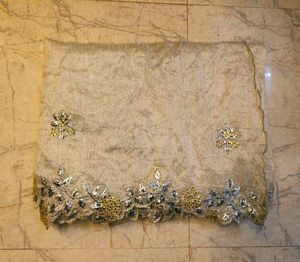 Sliver Elegant Embroidered Fabric Dupatta