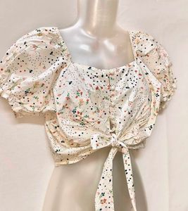 Mini Floral White Top Small Size/ Fixed Price