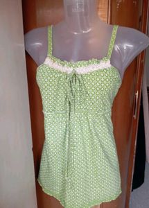 Green Print Tank Top