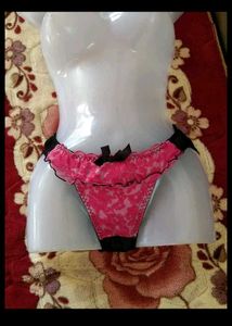 Pink Floral Thong Panty
