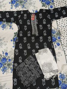 Black Printed Kurta Set