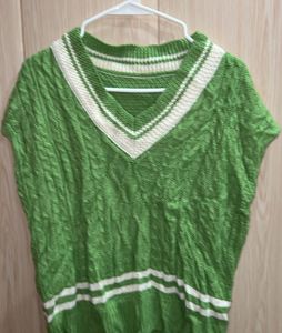 Green Knit Sleeveless Top