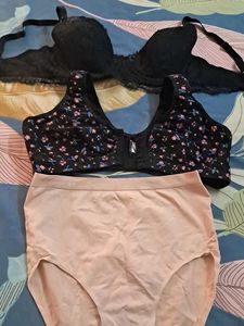 Combo  Of  Three  Front Open Bra N Panty