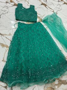 A Beautiful Lehanga In Sea Green Colour