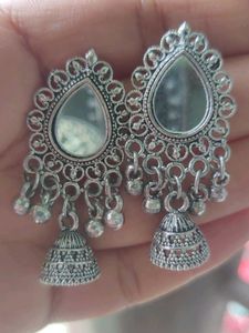 Silver Jhumka Earrings