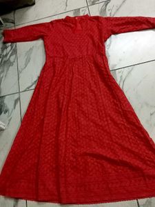Pink Thread work Long Kurti