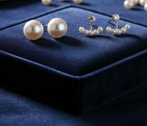 Pearl Back Crystal Stud Earrings