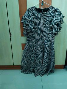 Striped Ruffle Sleeve Dress