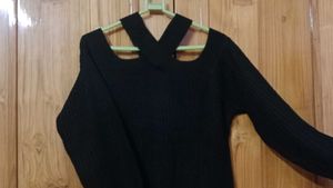 Black Crisscross Sweater