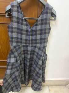 Gray Plaid Dress
