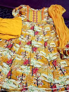 anarkali kurti plazo set with duptta