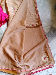 Mirror Work Blouse Nd Saree Desginer