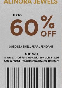 Gold Sea Shell Pearl Pendant Necklace