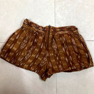 Boho Brown Patterned Shorts