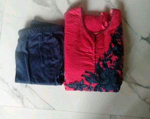 Hot Pink Anarkali And Legging