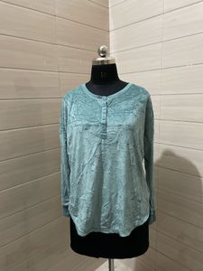 Teal nightwear shirt Long Sleeve Top