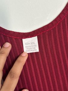 Burgundy Ribbed Tank Top