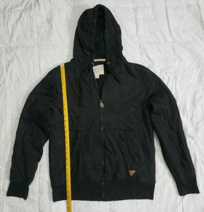 Unisex Black Zip-Up Hoodie