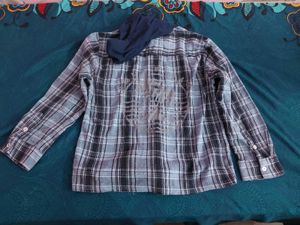 Tommy Bahama Boys Plaid Button Down Hoodie Long Sl