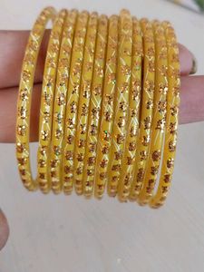 Yellow Coloured Glass Bangle