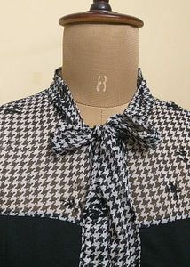 Korean Black Dress With Bow Neck
