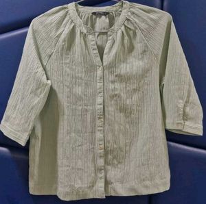 Sage Green Button-Up Top