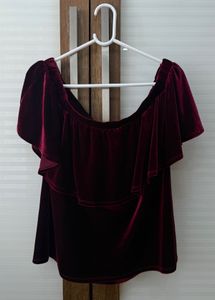 Burgundy Velvet Top Size XL