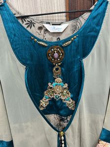 Pakistani Embroidered A Line Kurti Set