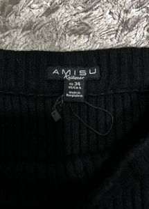 Amisu Black Knit Maxi Skirt