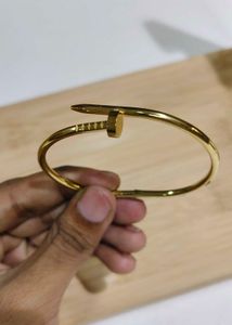 Gold plated nail bracelet for women