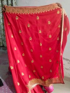 Brand New Beautiful Red Saree With Blouse