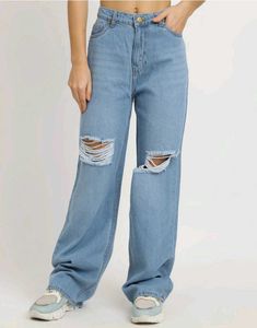 Full Length Light Wash Distressed Jeans