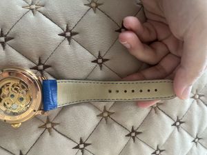 Gold and Blue Skeleton AP Style Watch