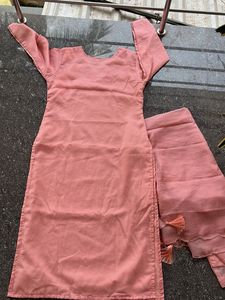 Elegant Peach Kurta Set Large zize