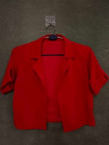 Red Cropped Blazer S