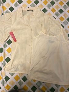 Vintage-Inspired Gingham Blouse & Cami Set