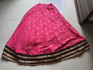 Pink &amp; Gold Print Skirt
