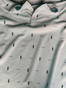 Surf Pattern Polo Shirt - Light Blue