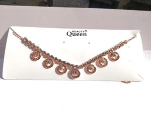 Rose Gold Necklace Set For Women Girl Party Wear