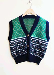 Patterned Knit Vest size-40