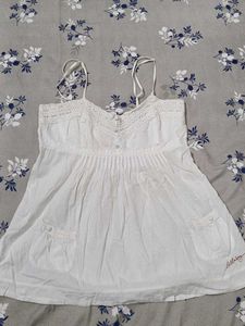 White Crochet Tank Top